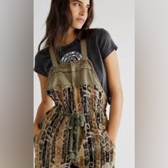 Free People Hold On Cord Corduroy Overalls Size XL EUC - Picture 1 of 7